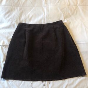 Pres de Chamonix Dark Brown Corduroy Skirt Sz 2